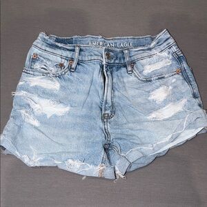 American Eagle Outfitters Light Blue Ripped Jean Shorts
